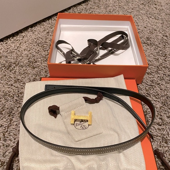 ❌ SOLD ❌ Hermes swift epsom 13mm belt women leather thin 65 - Picture 1 of 5